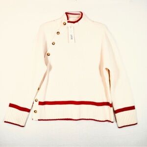 NWT Amour Vert Cream Red Sweater Size S